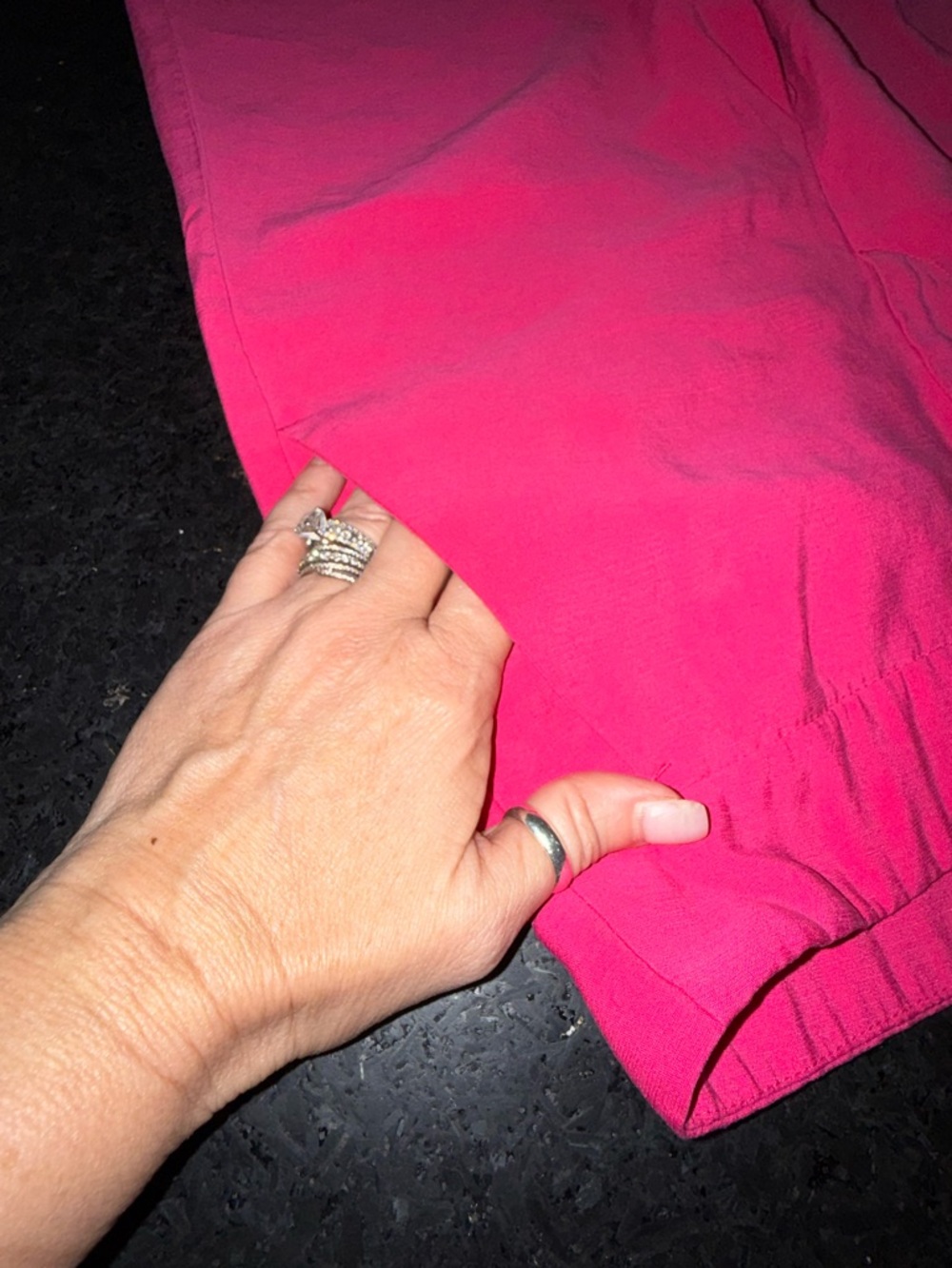 UEC H&M FUSCIA HOT PINK SLIT HEM FLOWING DRESS PANTS TROUSERS SZ 6 - Picture 8 of 14